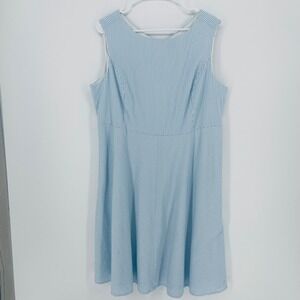 Lands' End Blue Striped Dress